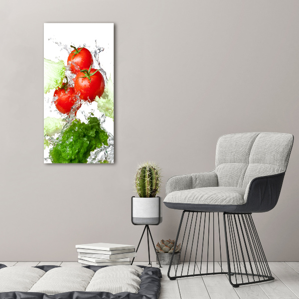 Quadro su tela canvas verticale Pomodori e lattuga
