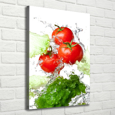 Quadro su tela canvas verticale Pomodori e lattuga
