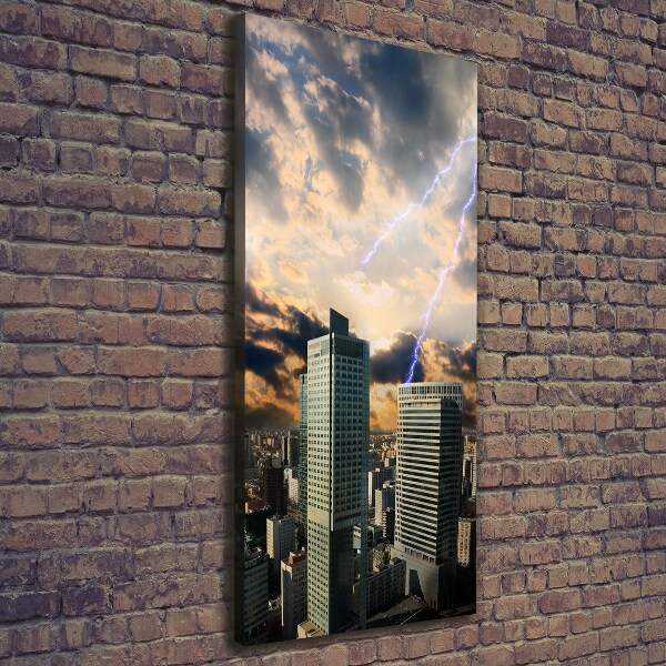 Quadro su tela canvas verticale Tempesta su Varsavia