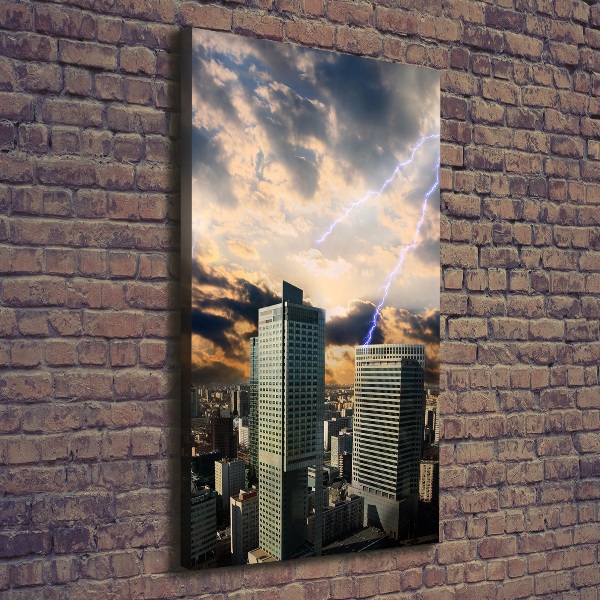 Quadro su tela canvas verticale Tempesta su Varsavia