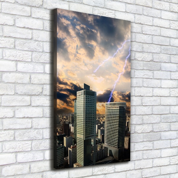 Quadro su tela canvas verticale Tempesta su Varsavia