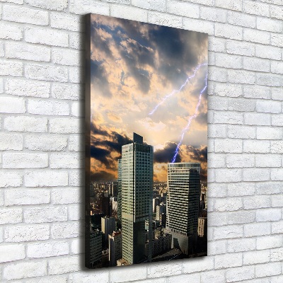 Quadro su tela canvas verticale Tempesta su Varsavia
