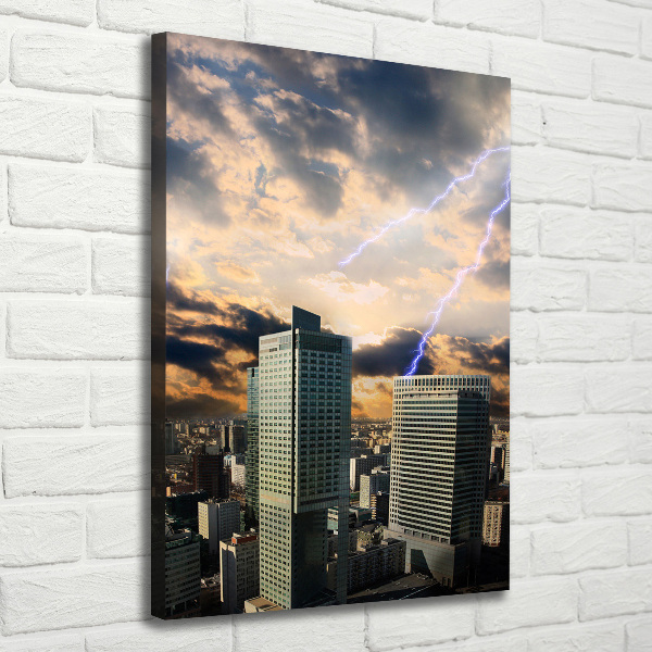 Quadro su tela canvas verticale Tempesta su Varsavia