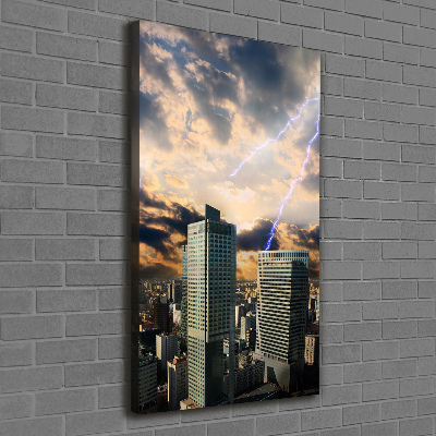 Quadro su tela canvas verticale Tempesta su Varsavia
