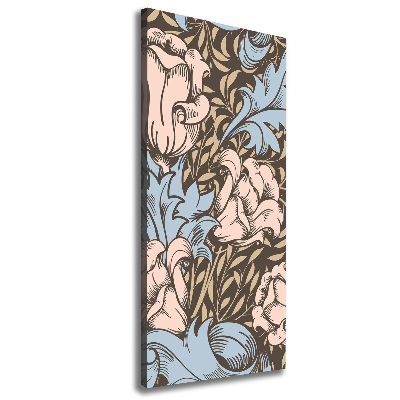 Quadro su tela canvas verticale Fiori e foglie