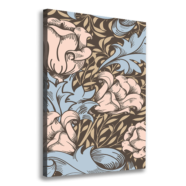 Quadro su tela canvas verticale Fiori e foglie