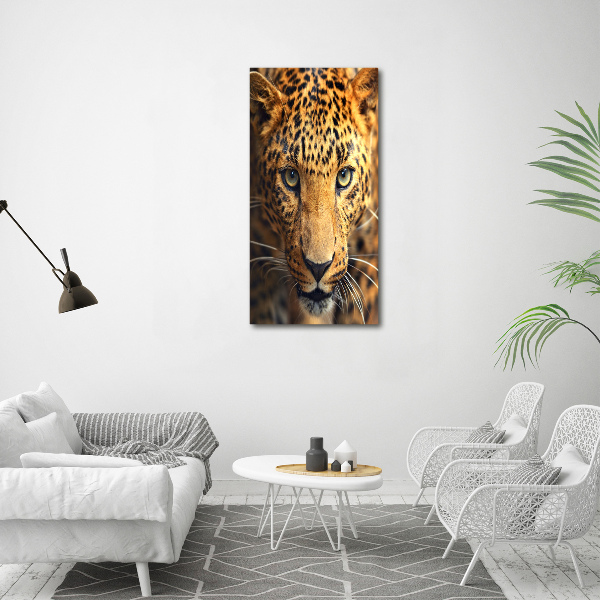 Stampa quadro su tela verticale Leopardo