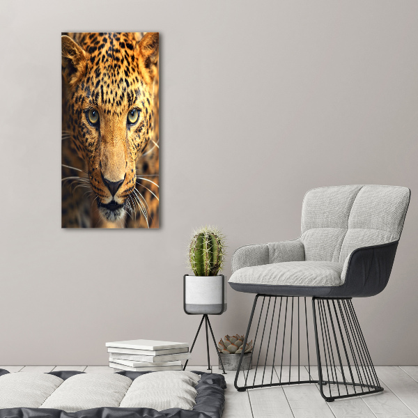 Stampa quadro su tela verticale Leopardo