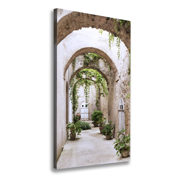 Stampa quadro su tela verticale Portico nel castello