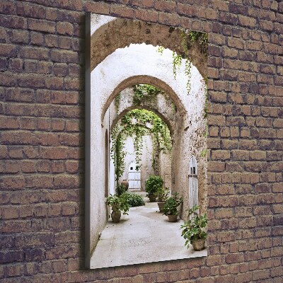 Stampa quadro su tela verticale Portico nel castello