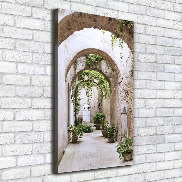 Stampa quadro su tela verticale Portico nel castello