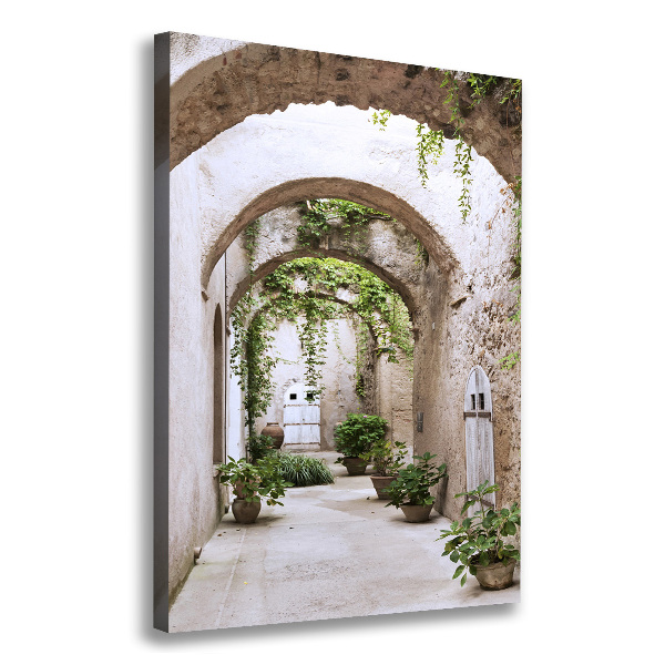 Stampa quadro su tela verticale Portico nel castello