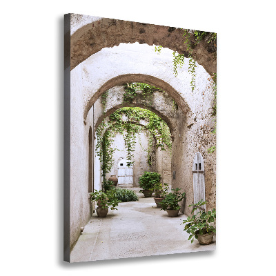 Stampa quadro su tela verticale Portico nel castello