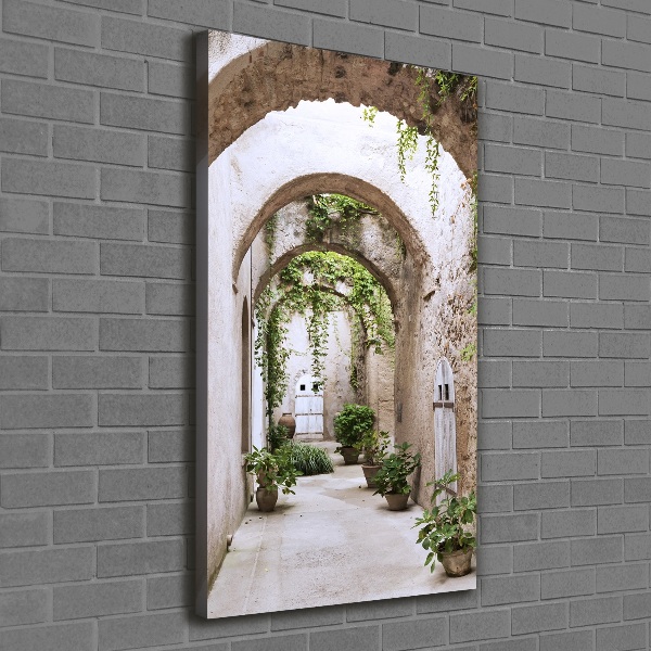 Stampa quadro su tela verticale Portico nel castello