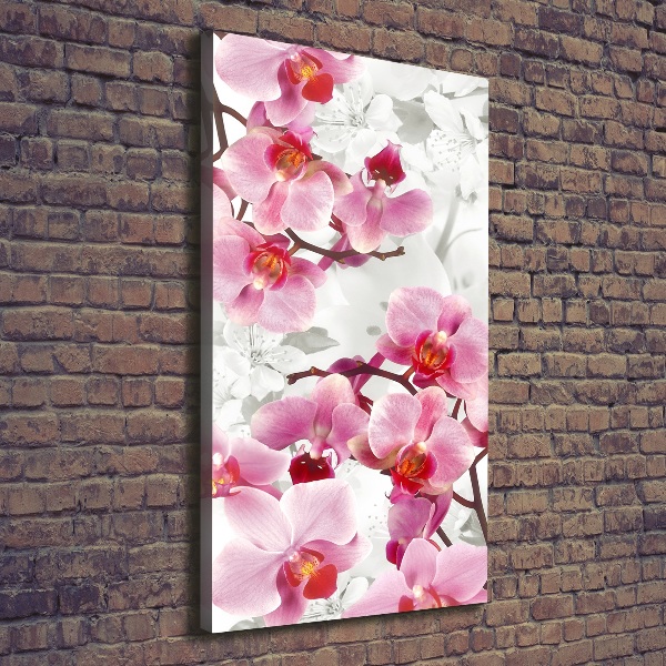 Stampa quadro su tela verticale Orchidea rosa