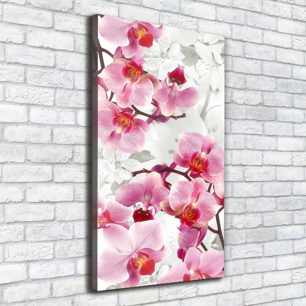 Stampa quadro su tela verticale Orchidea rosa