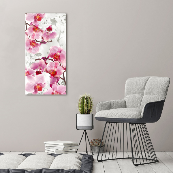 Stampa quadro su tela verticale Orchidea rosa
