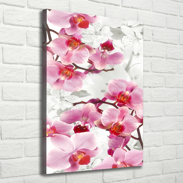 Stampa quadro su tela verticale Orchidea rosa