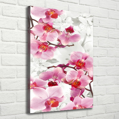 Stampa quadro su tela verticale Orchidea rosa