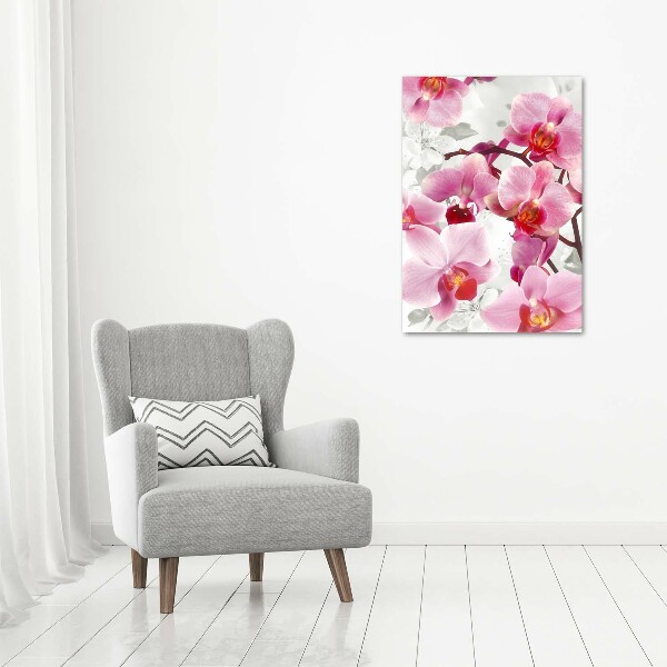 Stampa quadro su tela verticale Orchidea rosa