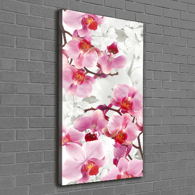 Stampa quadro su tela verticale Orchidea rosa