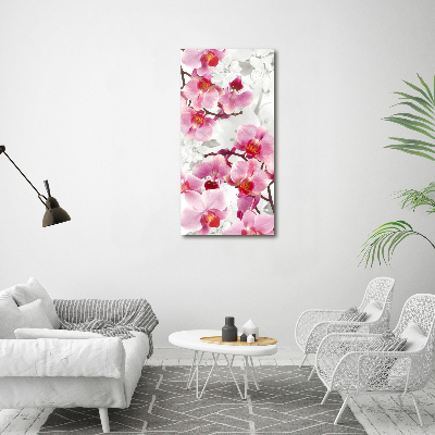 Stampa quadro su tela verticale Orchidea rosa