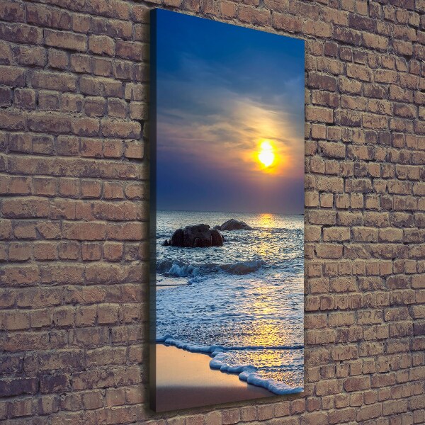 Quadro su tela canvas verticale Spiaggia al tramonto