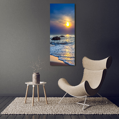 Quadro su tela canvas verticale Spiaggia al tramonto