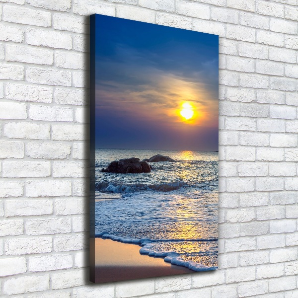 Quadro su tela canvas verticale Spiaggia al tramonto