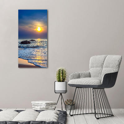 Quadro su tela canvas verticale Spiaggia al tramonto