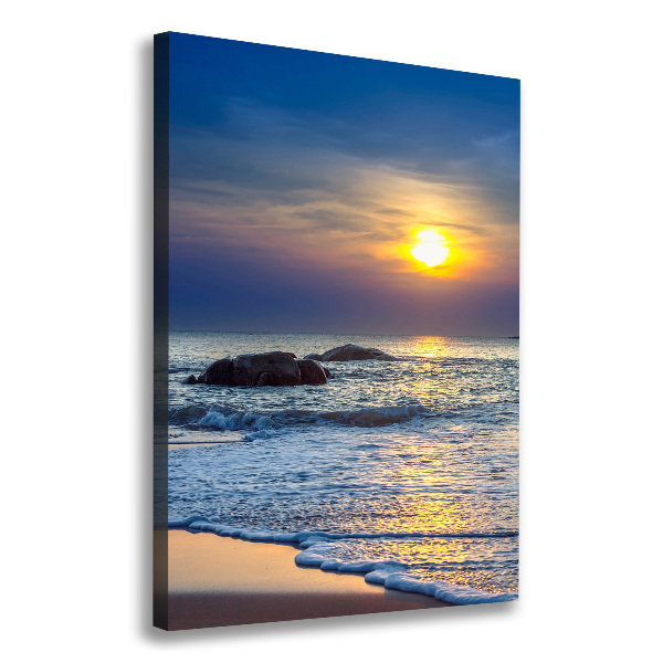 Quadro su tela canvas verticale Spiaggia al tramonto