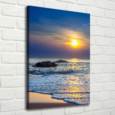 Quadro su tela canvas verticale Spiaggia al tramonto