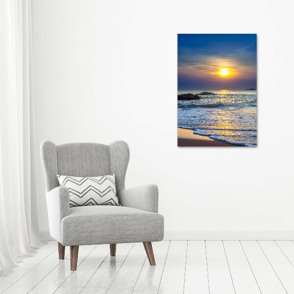 Quadro su tela canvas verticale Spiaggia al tramonto