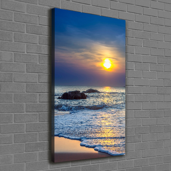 Quadro su tela canvas verticale Spiaggia al tramonto