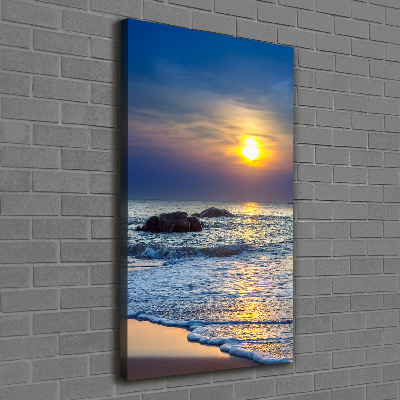 Quadro su tela canvas verticale Spiaggia al tramonto