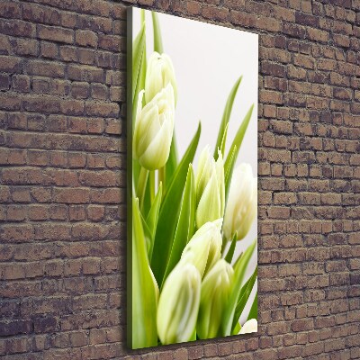 Quadro su tela canvas verticale Tulipani bianchi