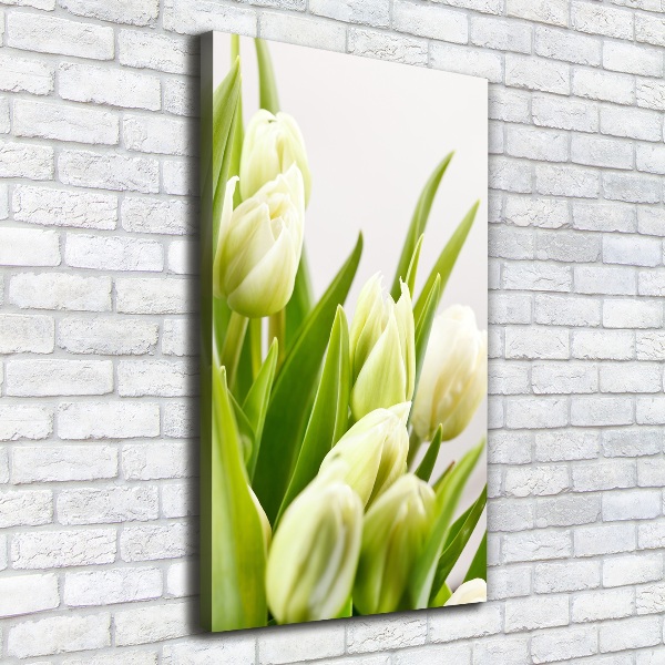 Quadro su tela canvas verticale Tulipani bianchi