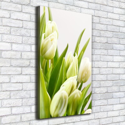 Quadro su tela canvas verticale Tulipani bianchi