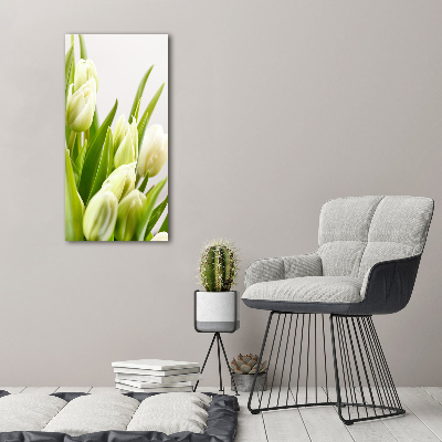 Quadro su tela canvas verticale Tulipani bianchi