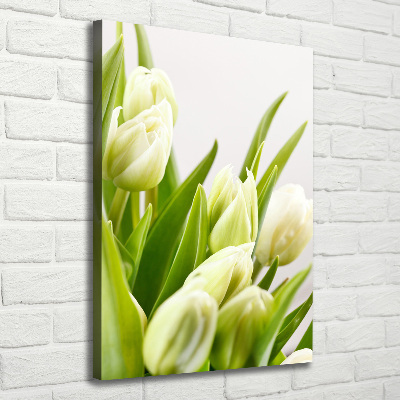 Quadro su tela canvas verticale Tulipani bianchi