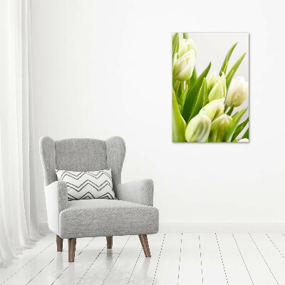 Quadro su tela canvas verticale Tulipani bianchi