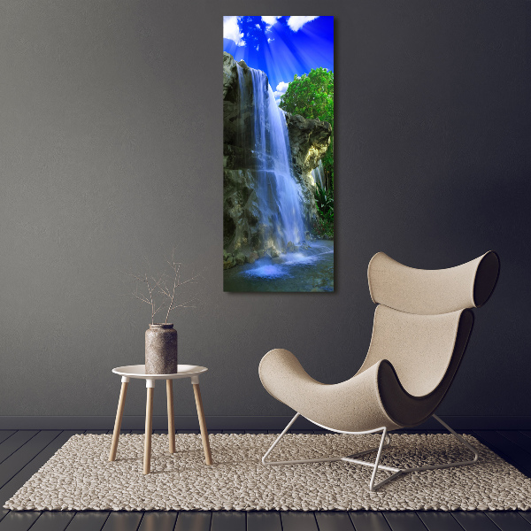 Quadro foto su tela verticale Cascata