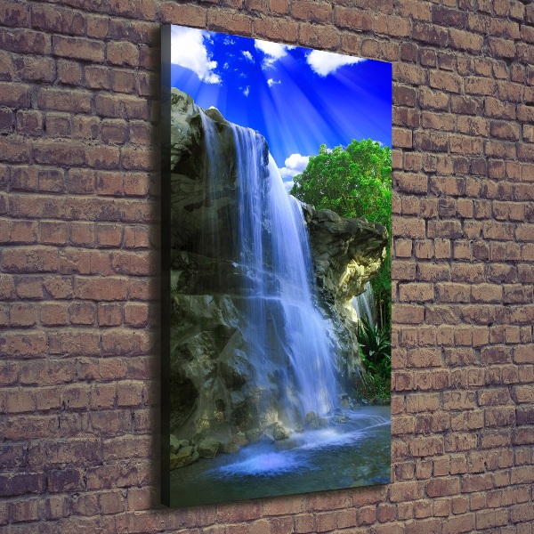 Quadro foto su tela verticale Cascata