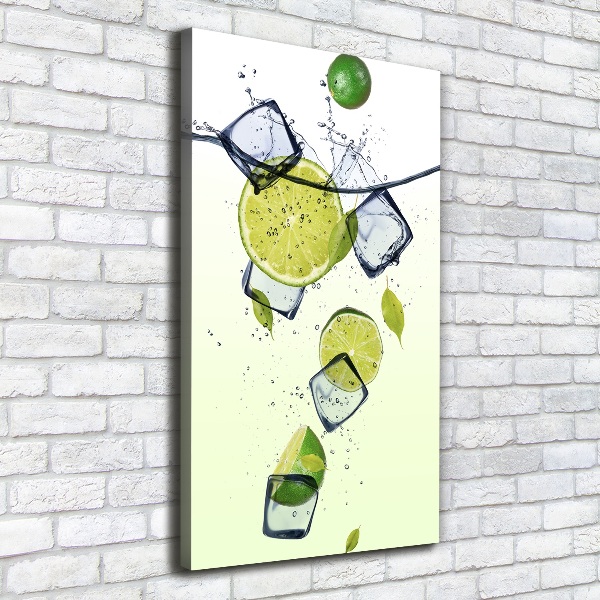 Quadro su tela canvas verticale Lime e ghiaccio