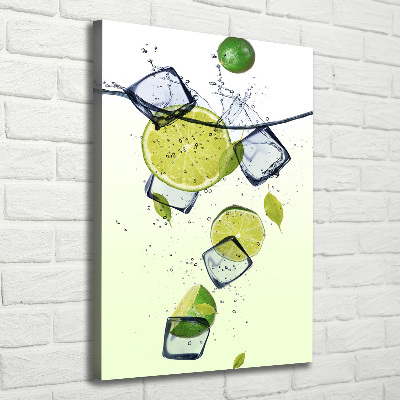 Quadro su tela canvas verticale Lime e ghiaccio
