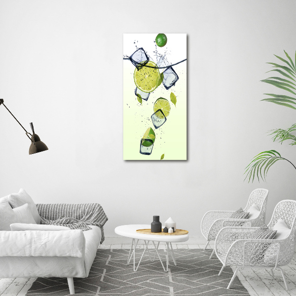 Quadro su tela canvas verticale Lime e ghiaccio
