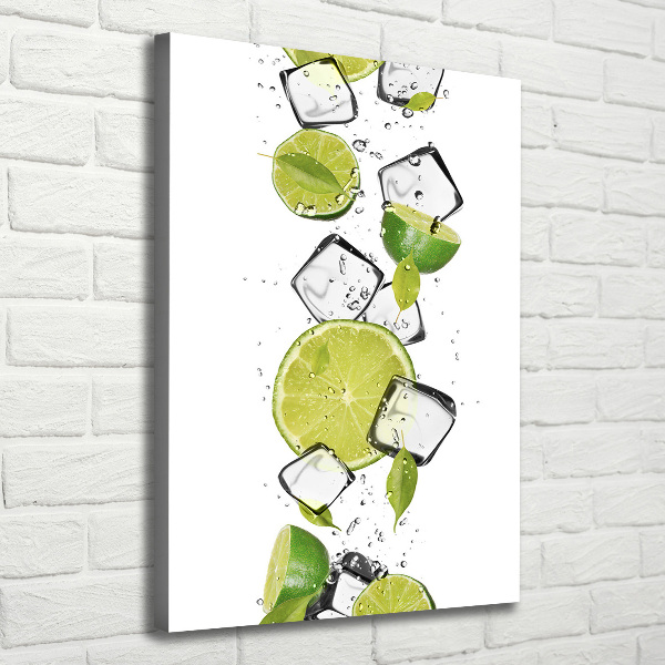 Stampa quadro su tela verticale Lime e ghiaccio