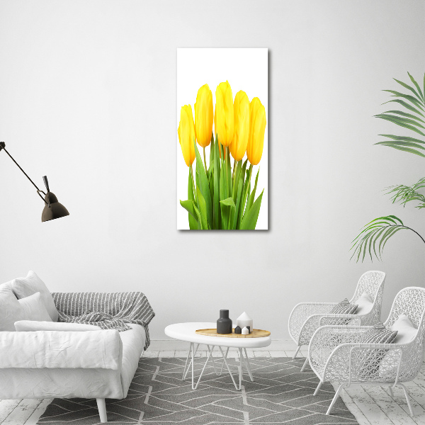 Quadro su tela canvas verticale Minticolo giallo