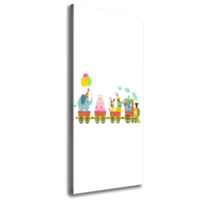 Stampa quadro su tela verticale Treno Felice