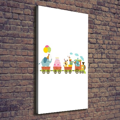 Stampa quadro su tela verticale Treno Felice